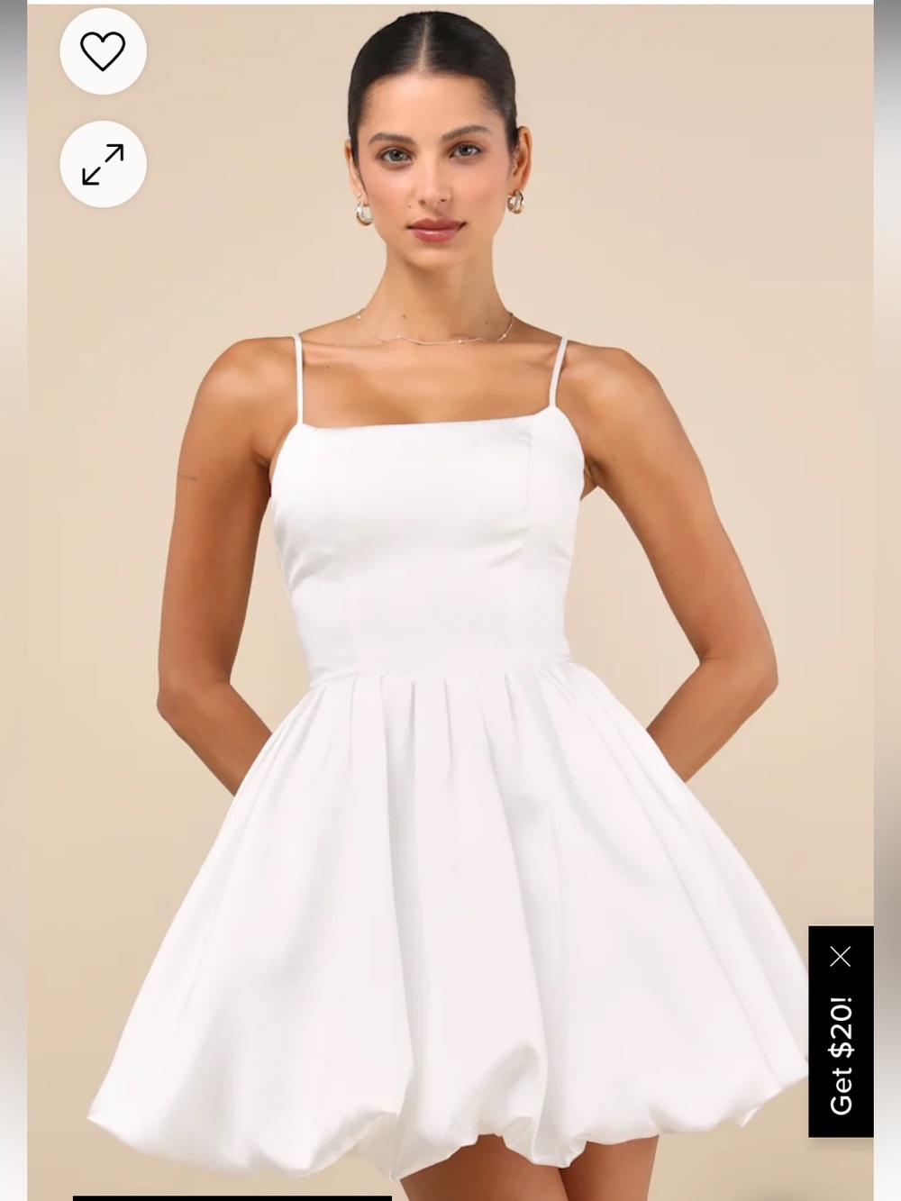 Lulus White Spaghetti Strap Bubble Hem Dress